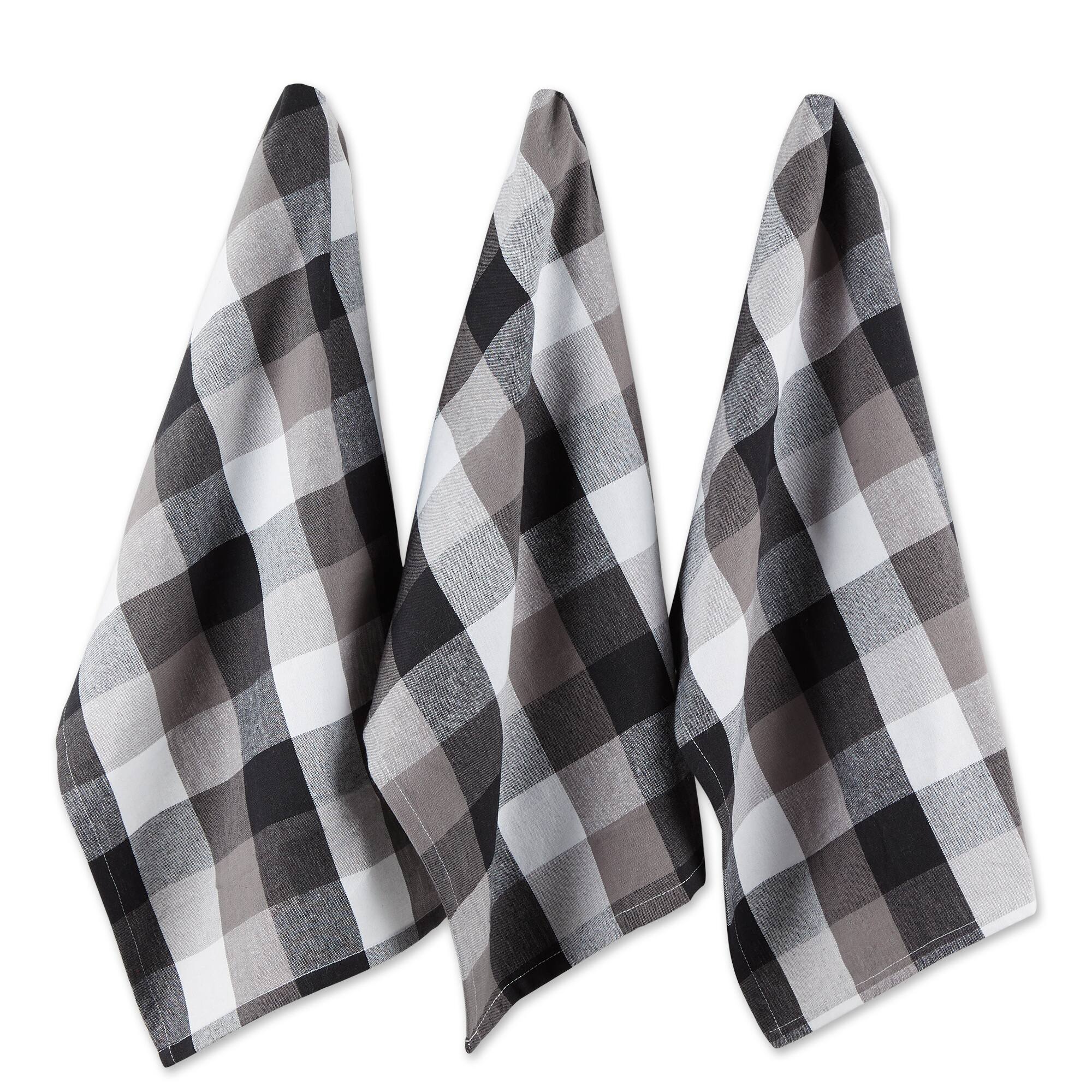 DII® Tri-Color Checkered Dish Towels